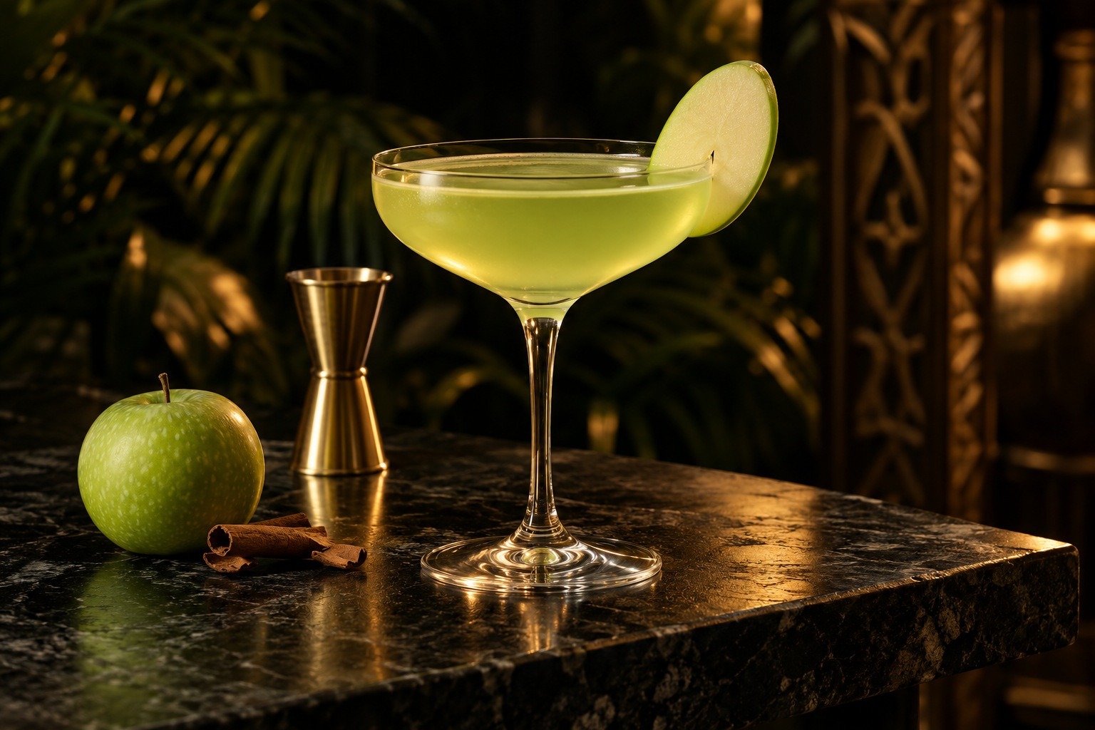 Green Glow, inspiration de présentation du cocktail