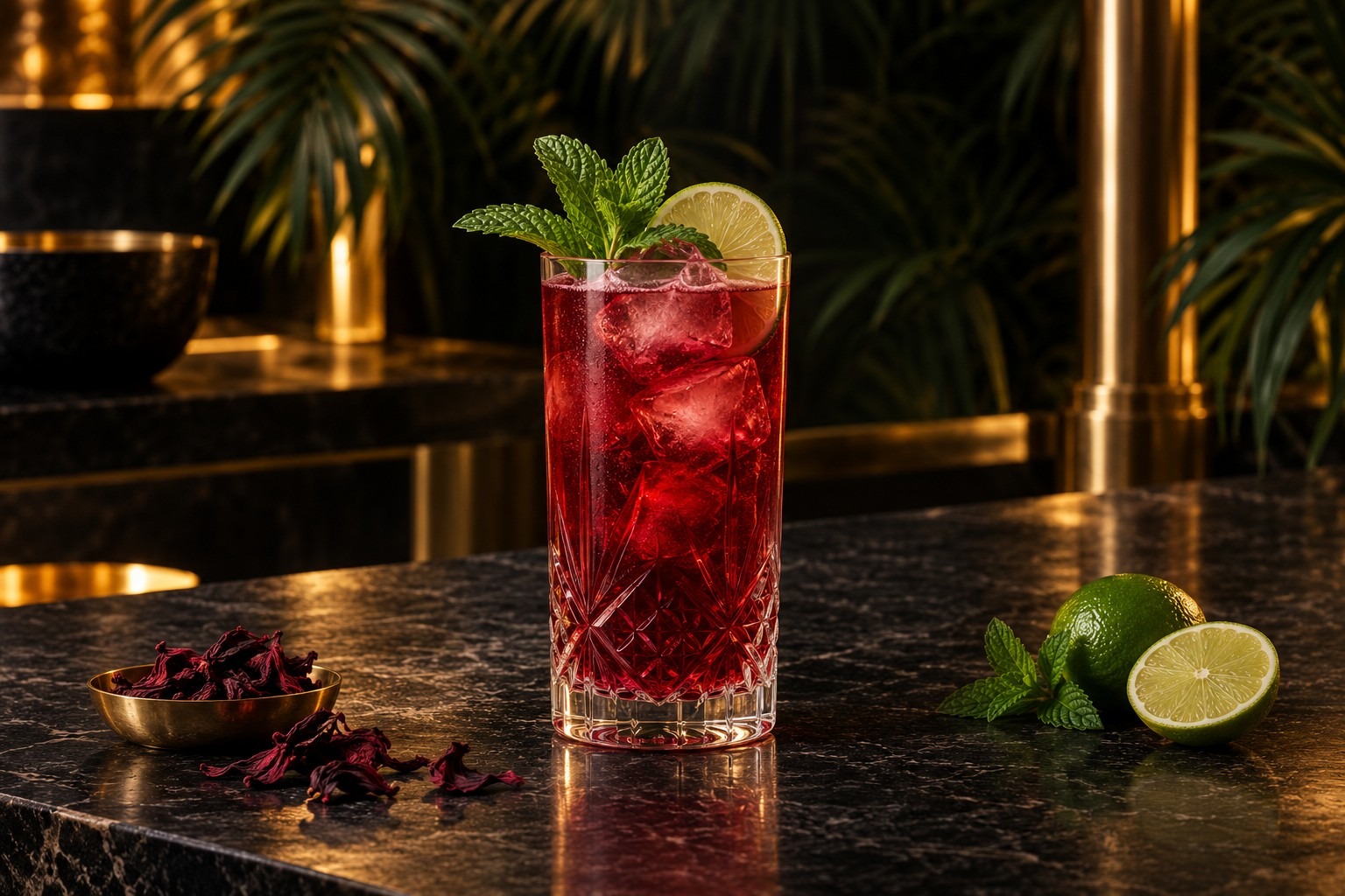 Dabisso Royale Rouge, inspiration de présentation du cocktail